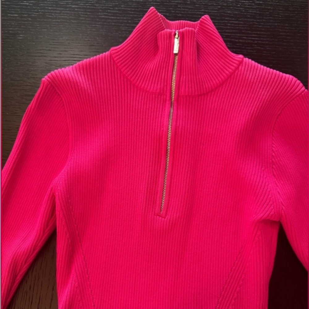 Karen Millen xs Half-Zip Bell Sleeve Top